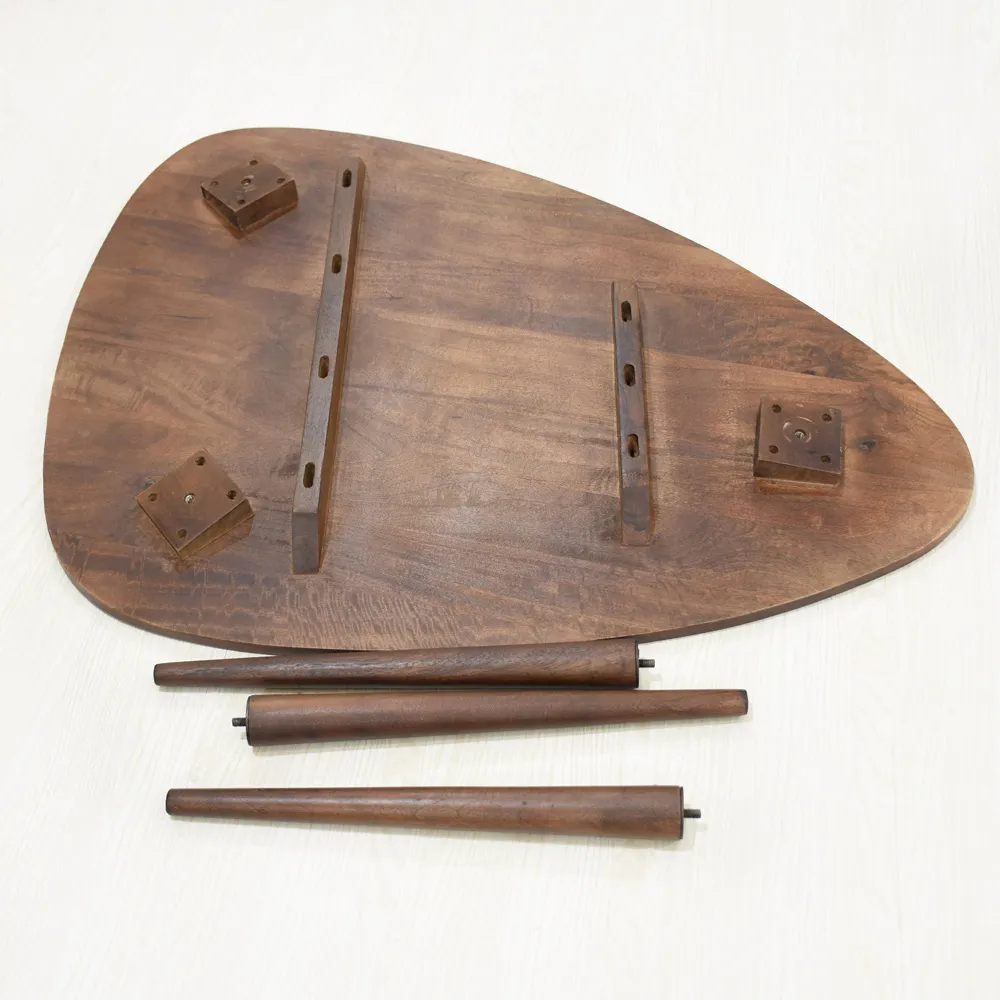 Handmade Eco-Friendly Modern Wood Black Drop Shaped Coffee Table 2'6" From BBH Homes