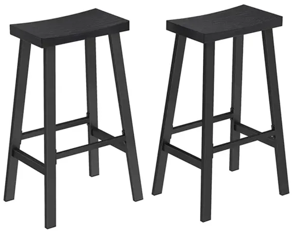 Set of 2 Bar Stools with Footrest – Ideal for Kitchen Breakfast Bars