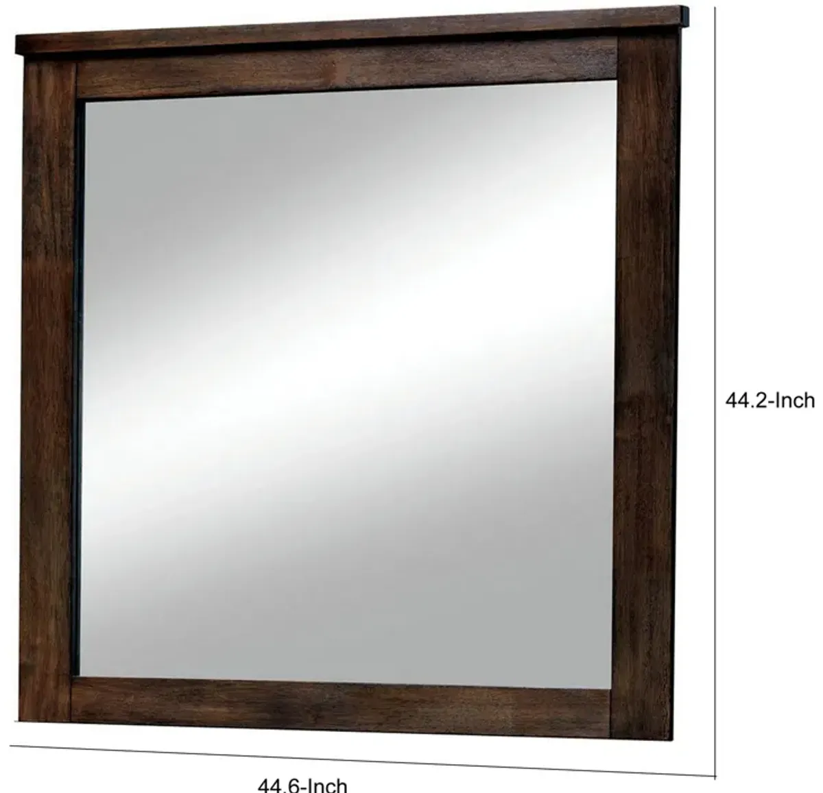 Elkton Transitional Style Mirror , Oak Finish-Benzara