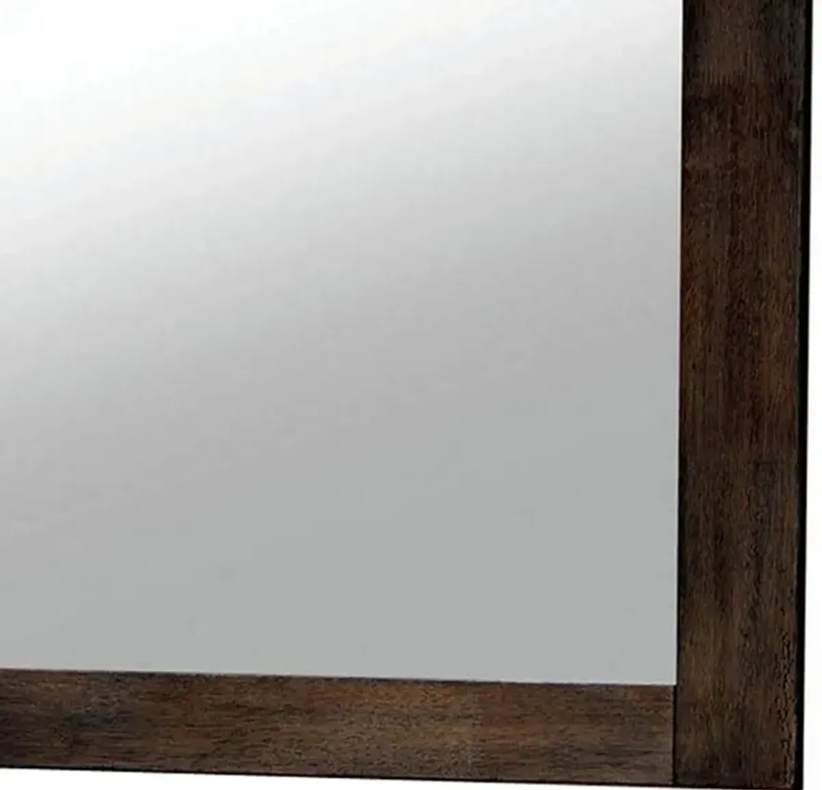 Elkton Transitional Style Mirror , Oak Finish-Benzara