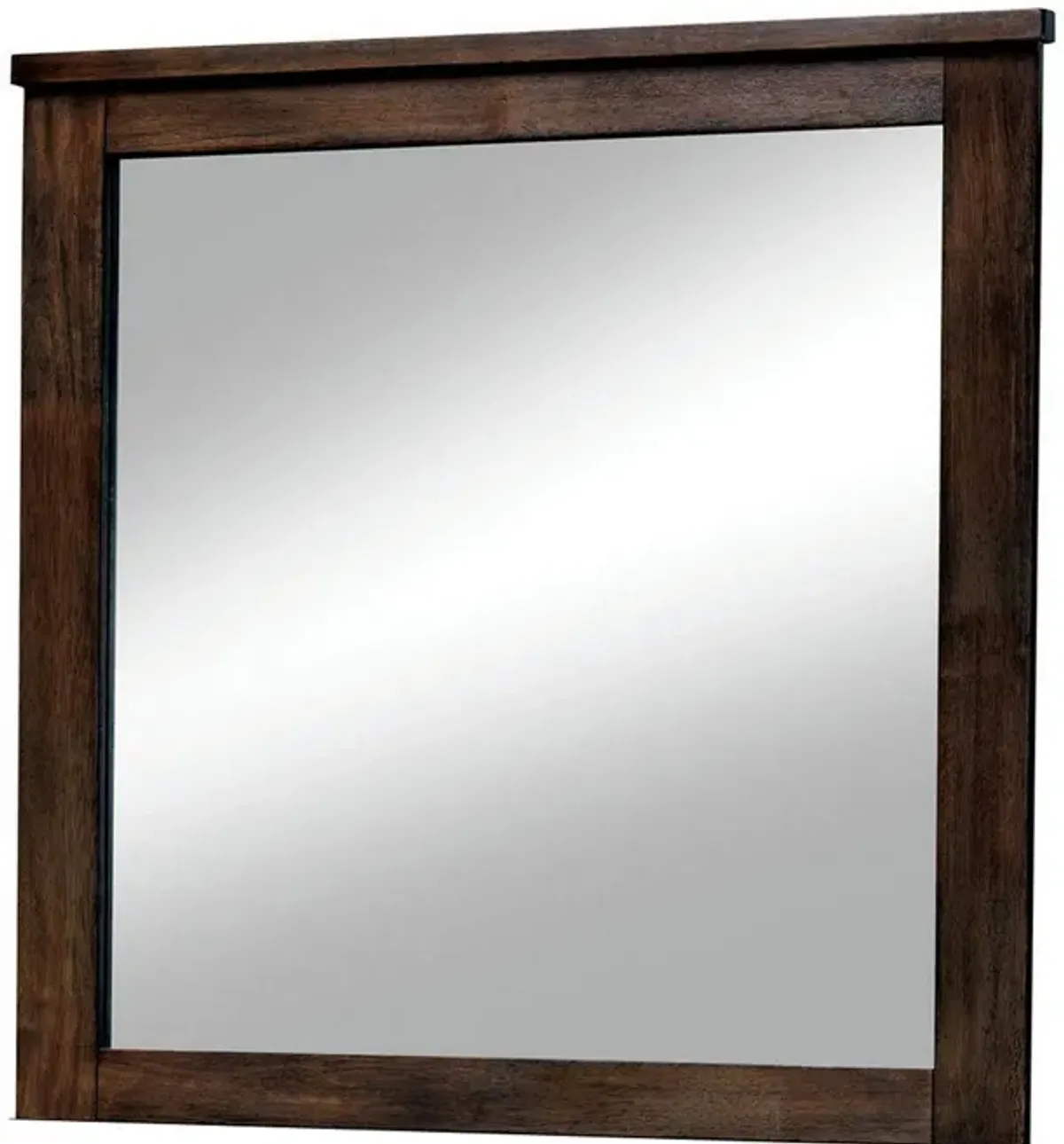 Elkton Transitional Style Mirror , Oak Finish-Benzara