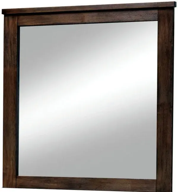 Elkton Transitional Style Mirror , Oak Finish-Benzara