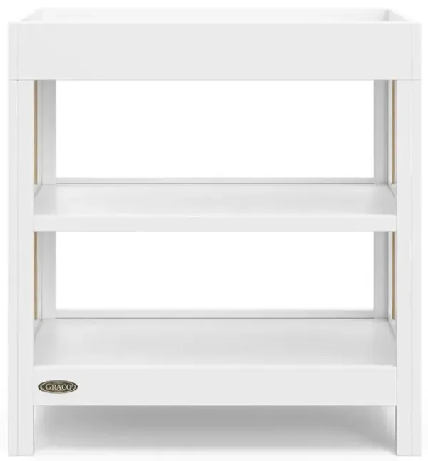 Graco Teddi Changing Table with Water-Resistant Changing Pad - White/Driftwood