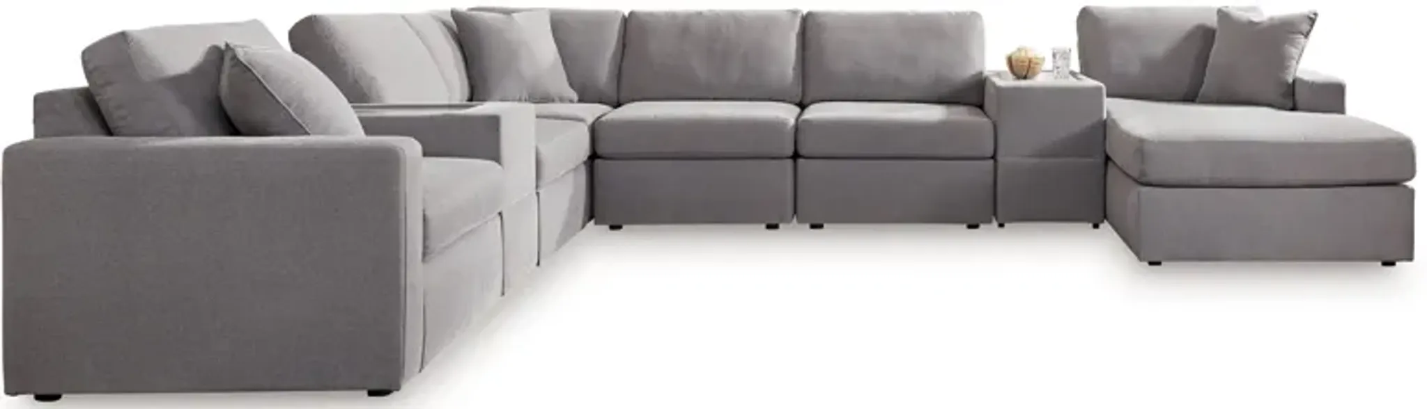 Modmax Granite 8-Piece Sectional with Chaise and Storage Consoles ...