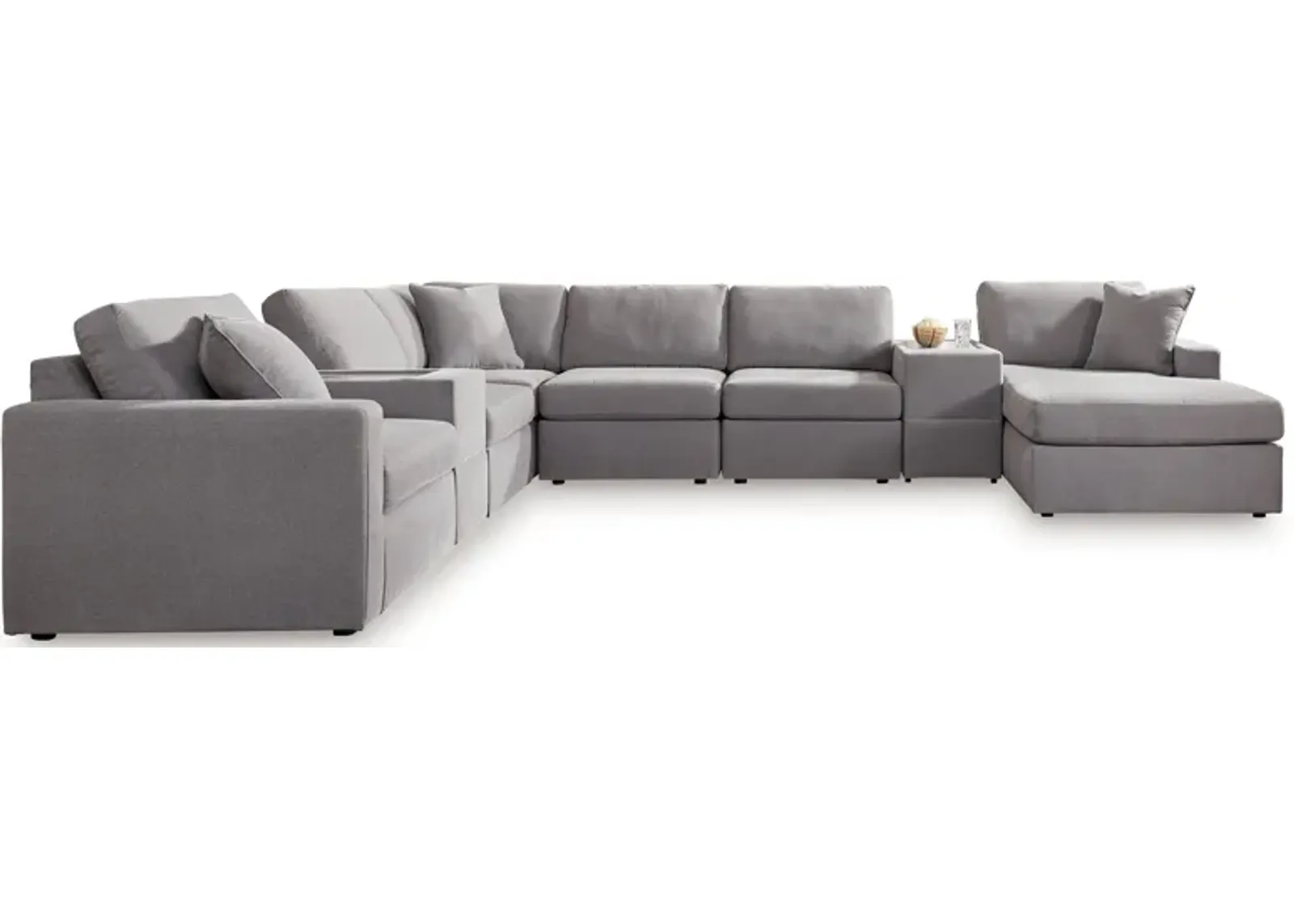 Modmax Granite 8-Piece Sectional with Chaise and Storage Consoles