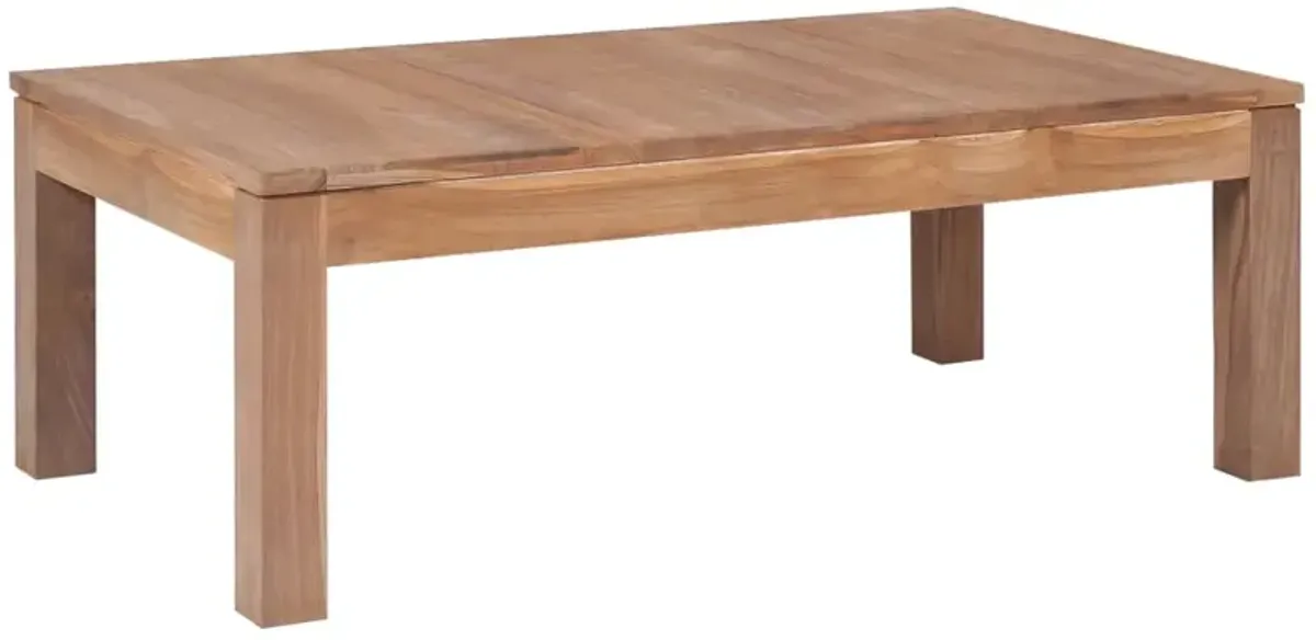 vidaXL Coffee Table Solid Teak Wood with Natural Finish 43.3x23.6x15.7