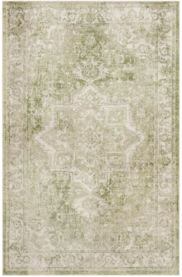 Astra Machine Washable ASW12 Ivory/Green 2'2" x 4' Rug