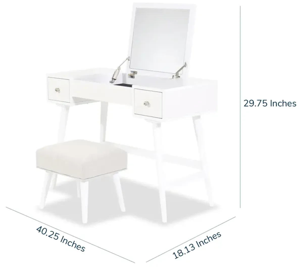 Thadamere Vanity Table and Stool