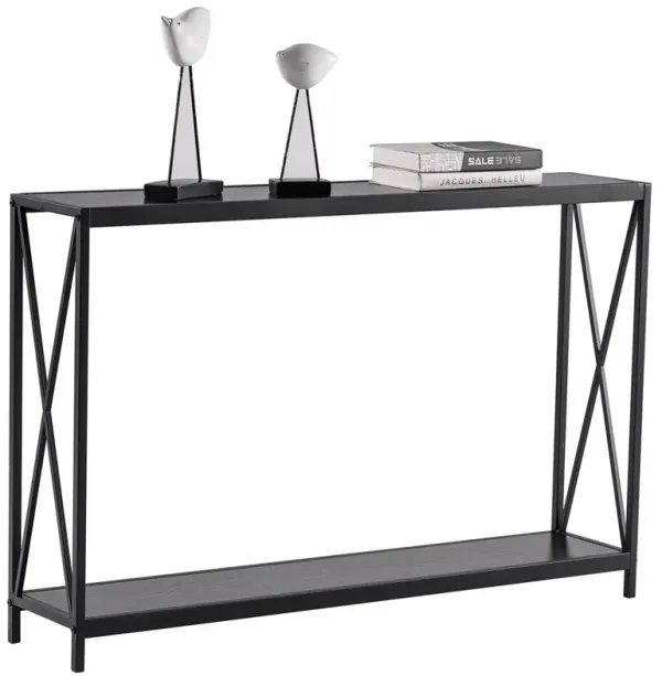 Cross Porch Table Sofa Side Table with Wood Grain Finish for Living Room or Outdoor Use