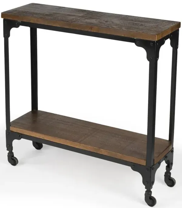 Butler Specialty Company Gandolph Industrial Chic Console Table, Medium Brown