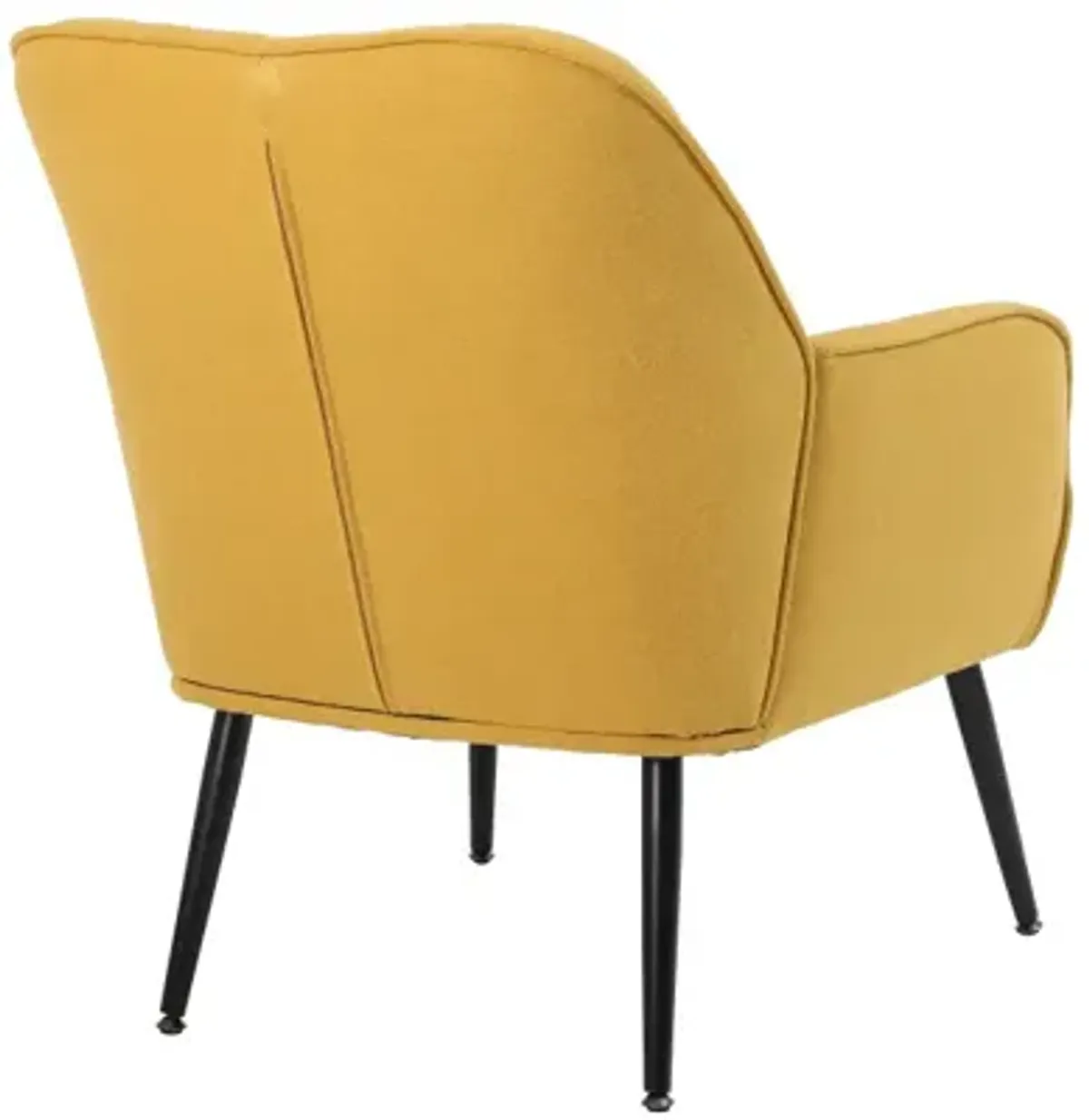 Modern Mid Century Chair Velvet Sherpa Armchair For Living Room Bedroom Office Easy Assemble(Yellow)