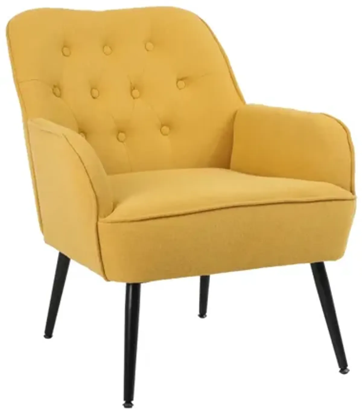 Modern Mid Century Chair Velvet Sherpa Armchair For Living Room Bedroom Office Easy Assemble(Yellow)