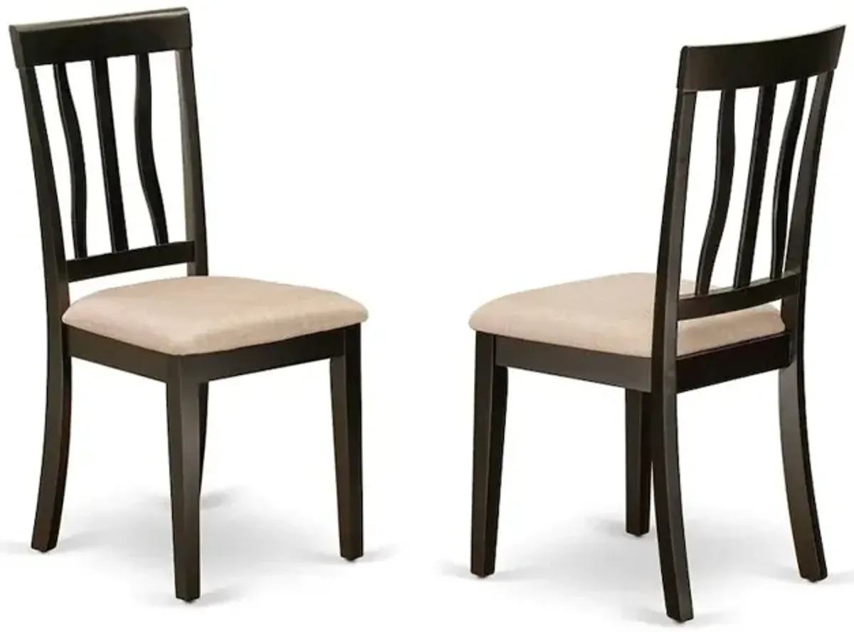 East West Furniture AVAT7-BLK-C Dining set - 7 Pcs with 6 Wooden Chairs