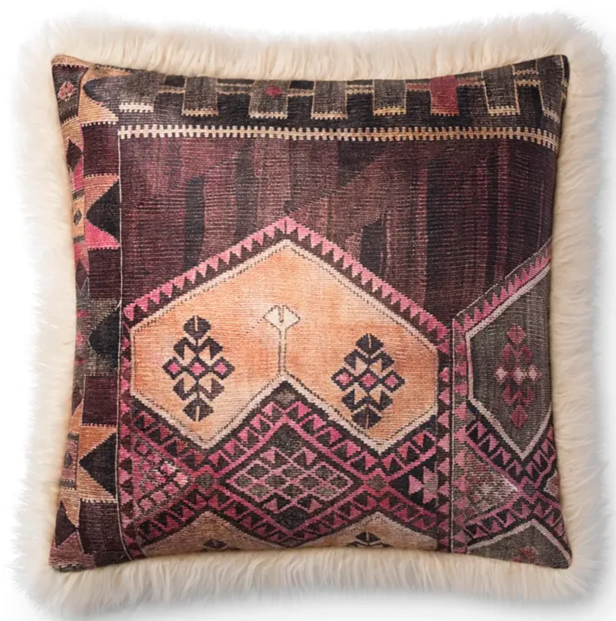 P0797 Multi/Ivory 22"x22" Down Pillow