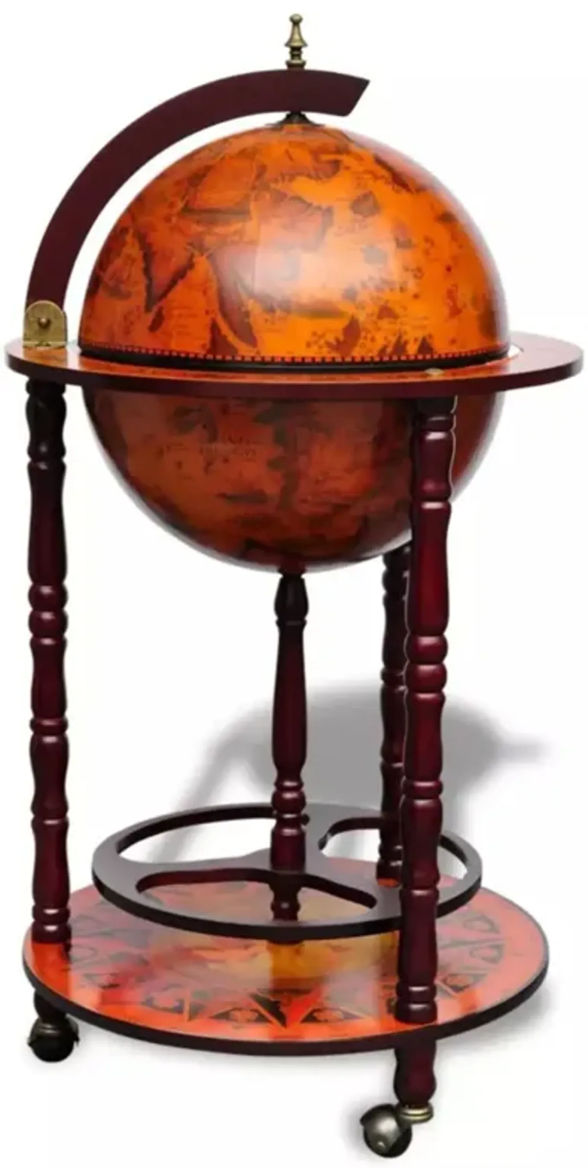 vidaXL Globe Bar Wine Stand Eucalyptus Wood