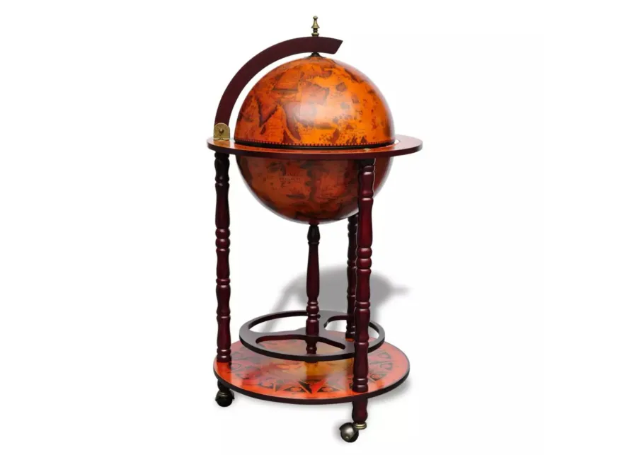 vidaXL Globe Bar Wine Stand Eucalyptus Wood