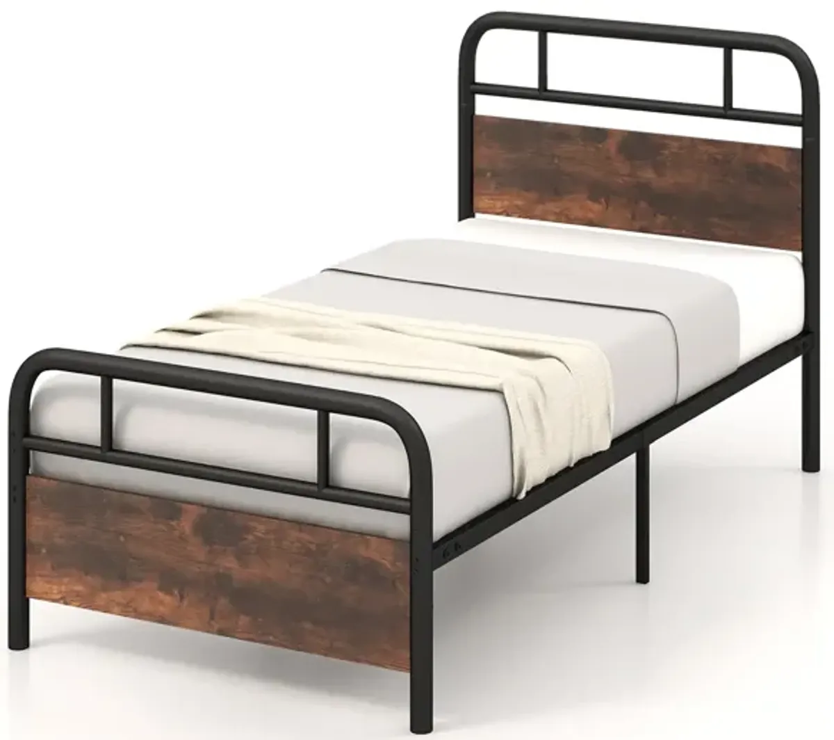 Bed Frame with Industrial Headboard