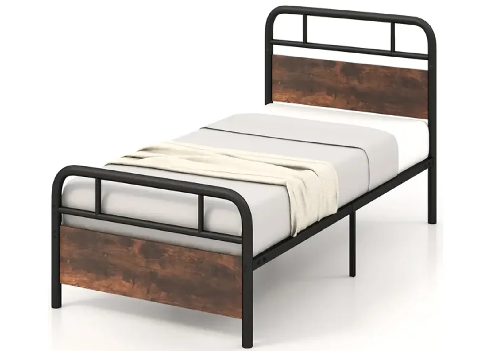 Bed Frame with Industrial Headboard