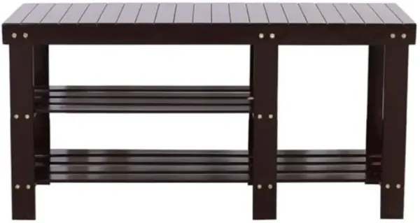 Strip Pattern Multi-Tier Shoe Rack Stool with Boots Compartment for Entryway & Closet Organization