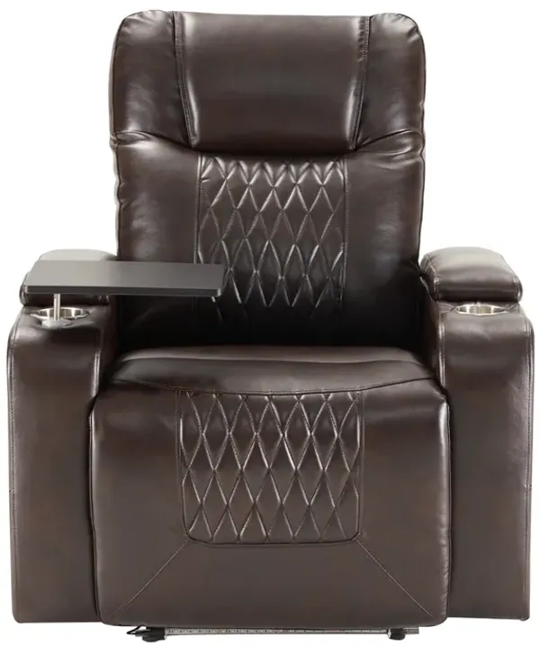 Merax Power Motion Recliner with USB Charging Port and Hidden Arm Storage 2 Convenient Cup Holders Design and 360° Swivel Tray Table