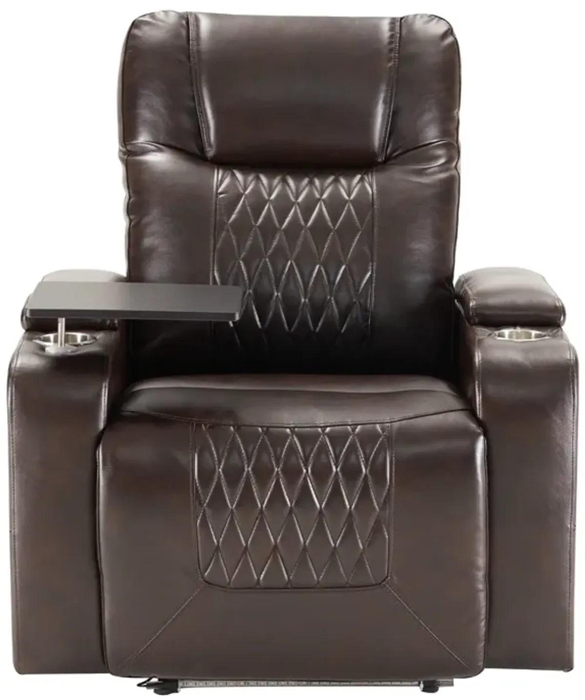 Merax Power Motion Recliner with USB Charging Port and Hidden Arm Storage 2 Convenient Cup Holders Design and 360° Swivel Tray Table