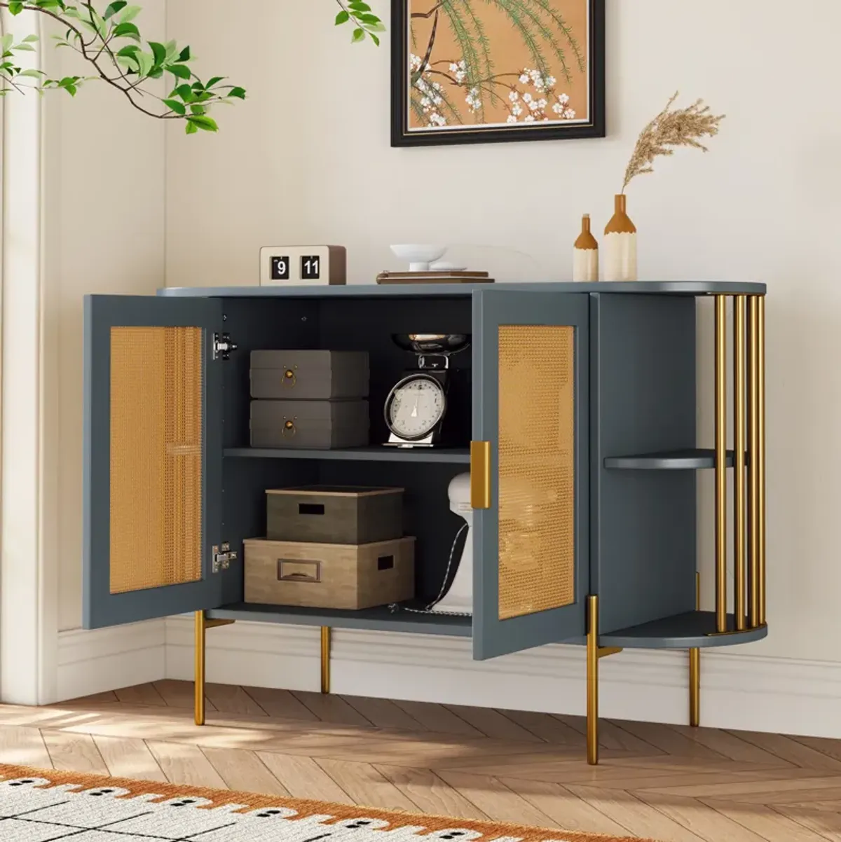 Merax 2-Door Elegant Curved Sideboard Cabinet