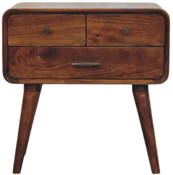 Artisan Furniture Solid Wood Avora 3-Drawer Chestnut Nightstand