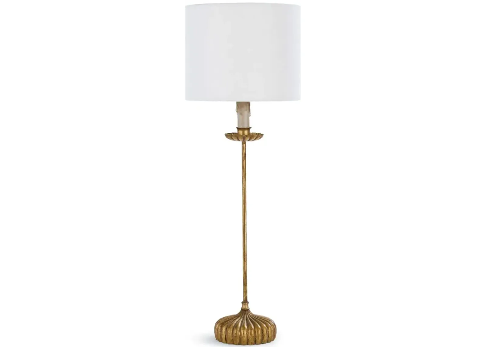 Clove Stem Buffet Table Lamp With Natural Linen Shade