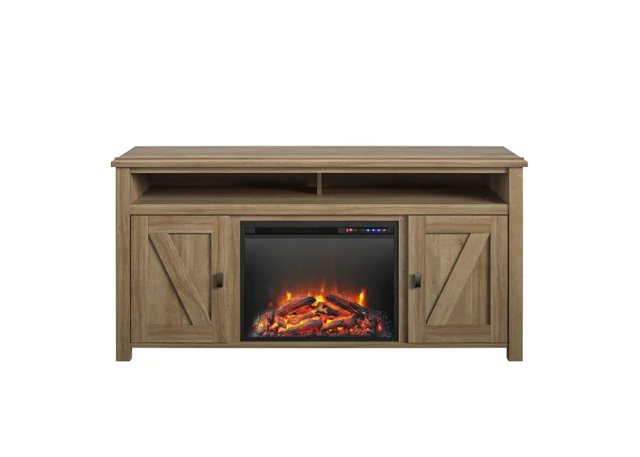 Farmington Electric Fireplace TV Console for TVs up to 60", Natural