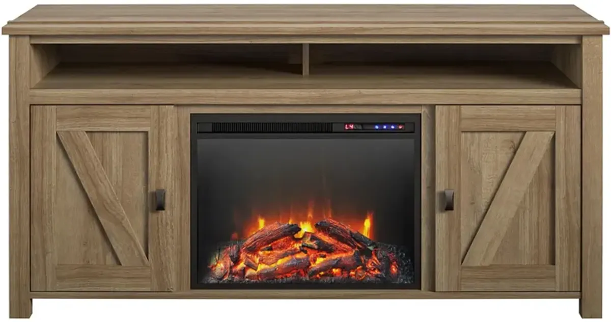 Farmington Electric Fireplace TV Console for TVs up to 60", Natural