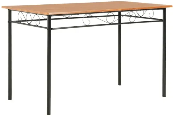 Dining Table Brown and black MDF top and steel frame Sturdy