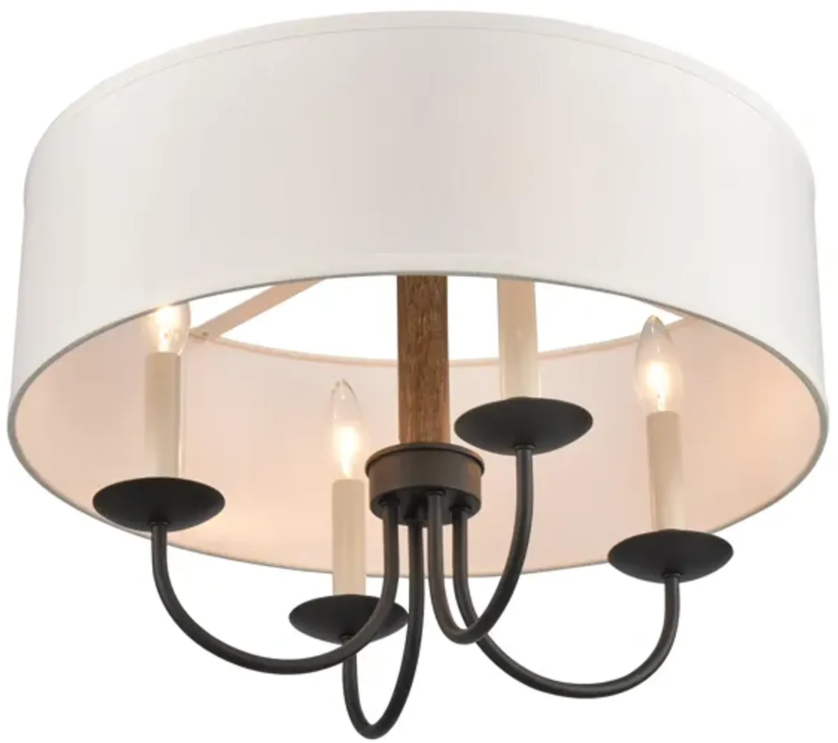 Neville 20'' Wide 4-Light Black Semi Flush Mount