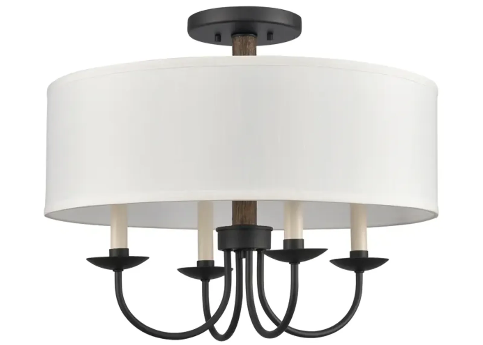 Neville 20'' Wide 4-Light Black Semi Flush Mount