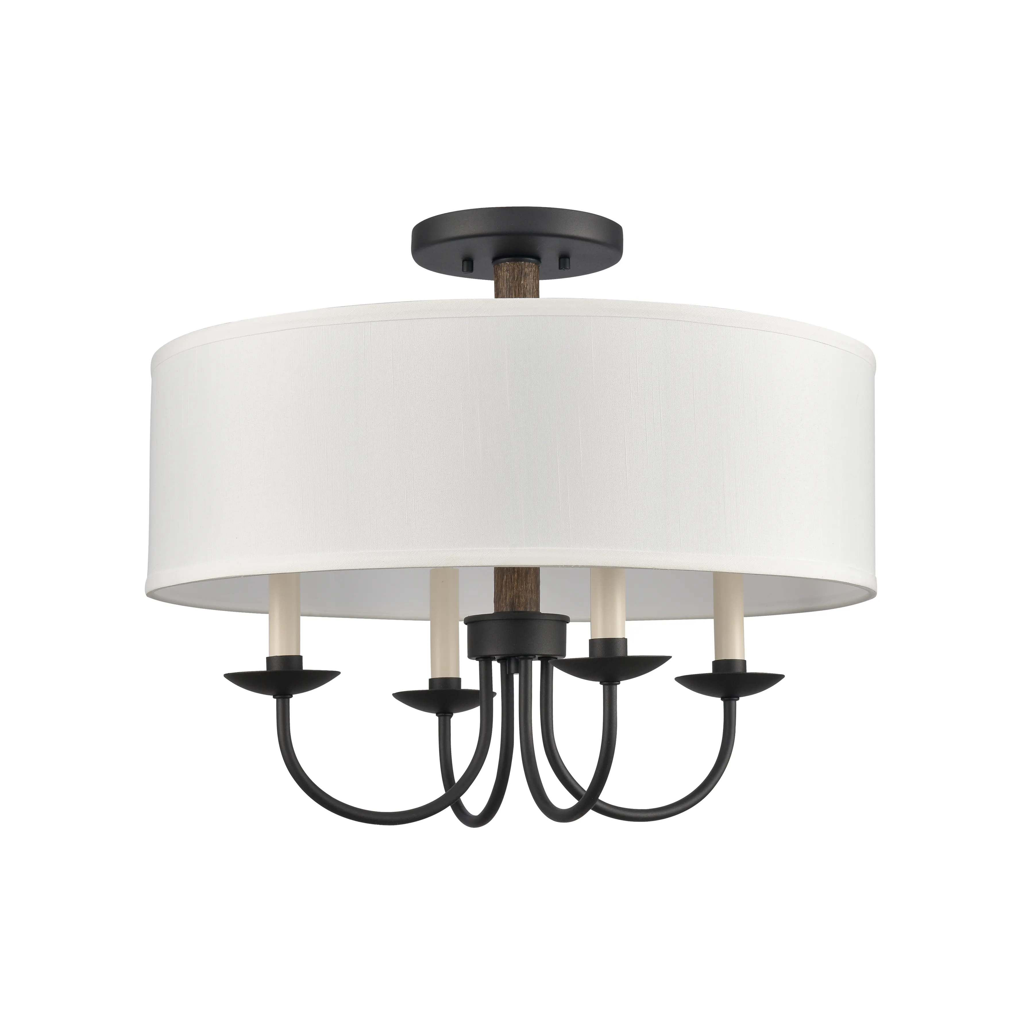 Neville 20'' Wide 4-Light Black Semi Flush Mount