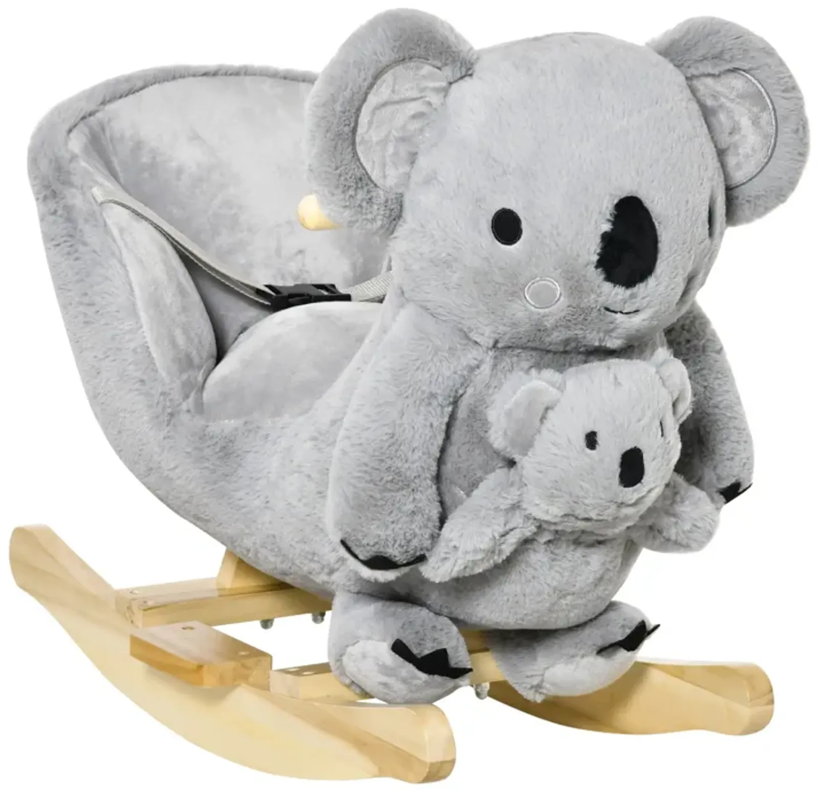 Gray Toddler Toy: Koala Plush Rocking Horse with Sounds