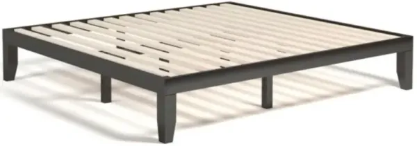 Hivvago 14 Inch Modern Rubberwood Chocolate Platform Bed in King Size