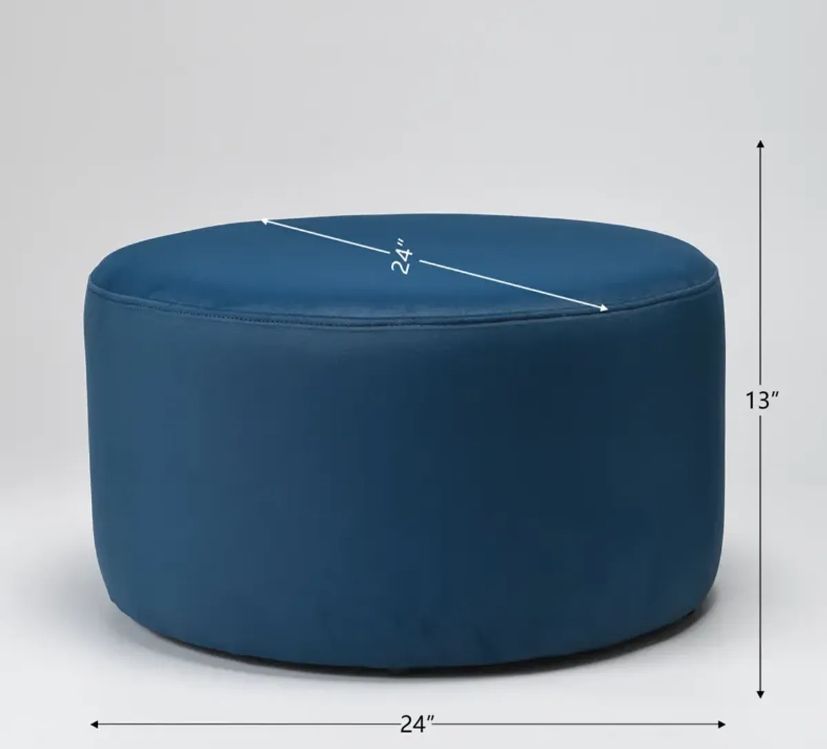 Elof 24in Wide Round Ottoman Footrest