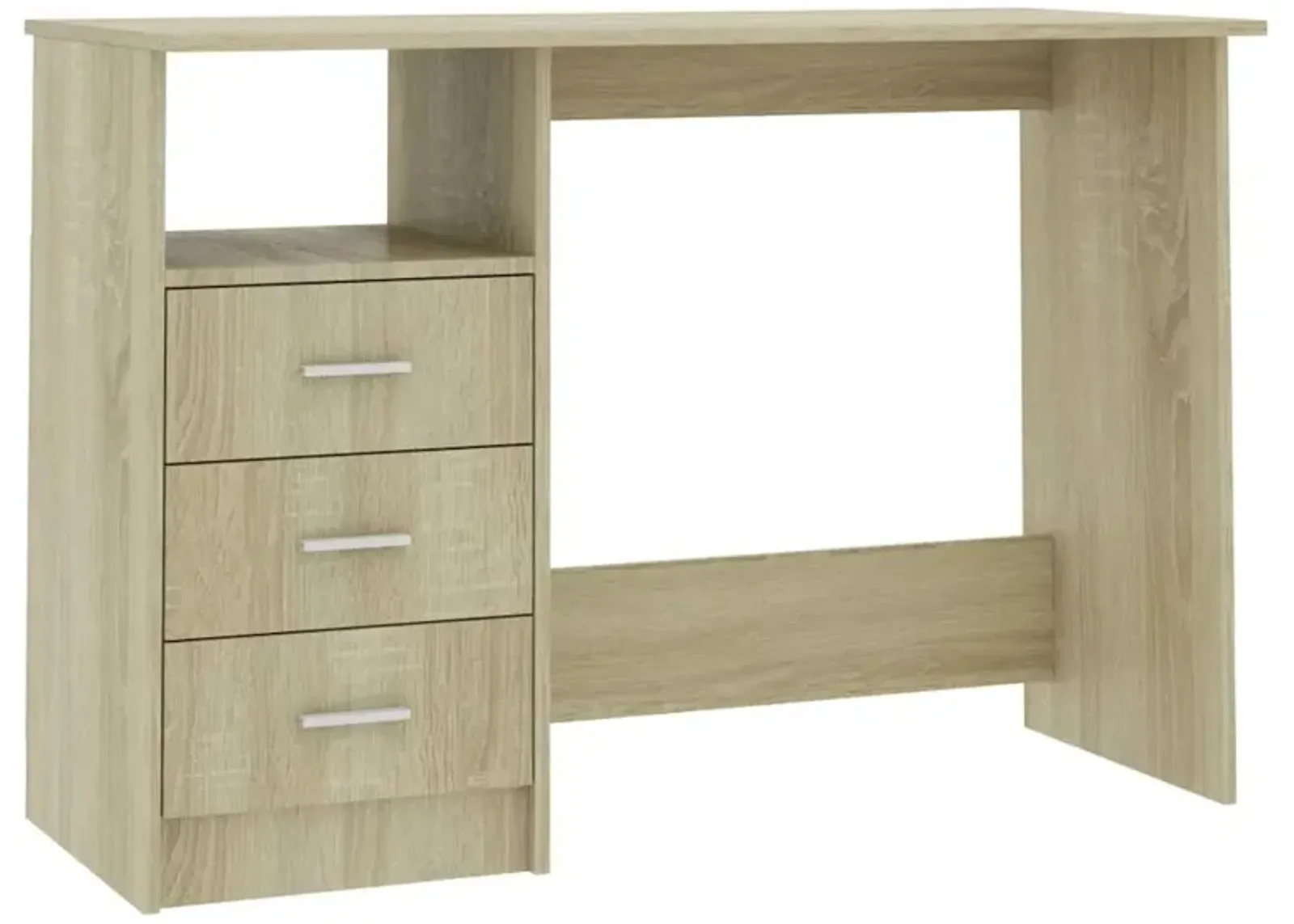 vidaXL Desk with Drawers Sonoma Oak 43.3"x19.6"x29.9" Chipboard, 800561