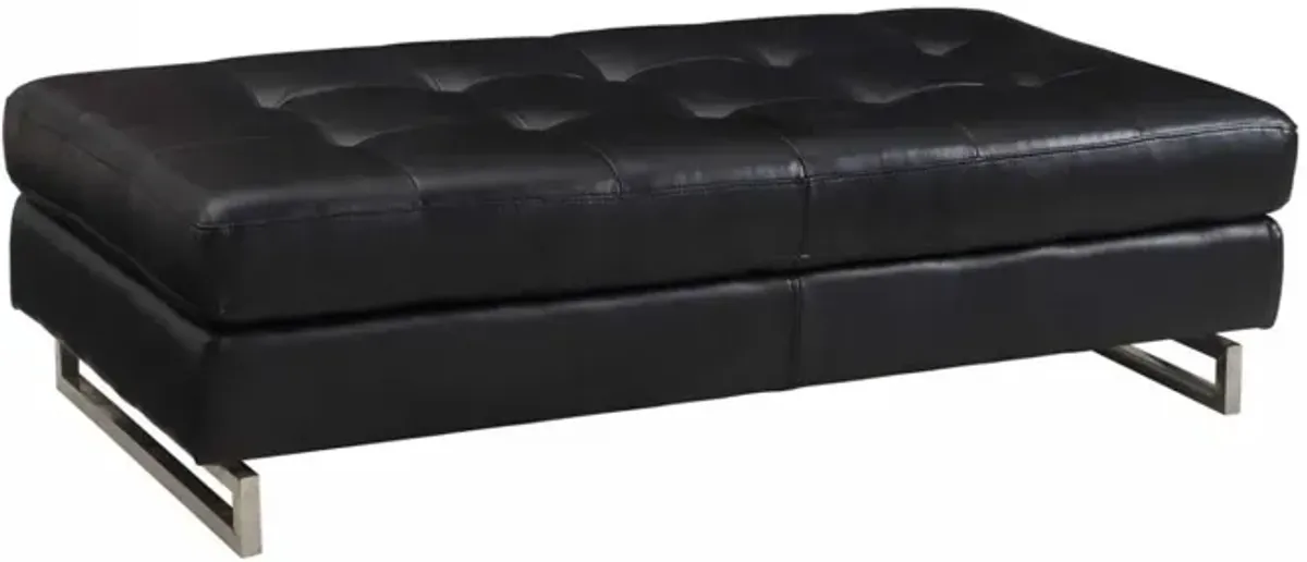 63" X 32" X 19" Black Ottoman
