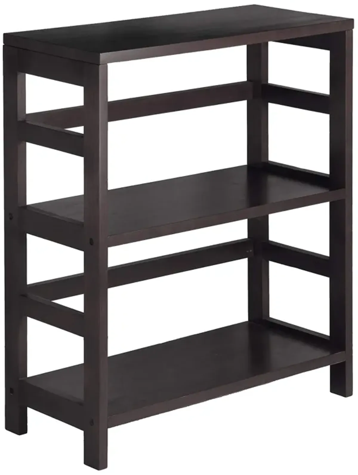 Torino 3-Pc Storage Shelf with 2 Foldable Fabric Baskets, Espresso and Black