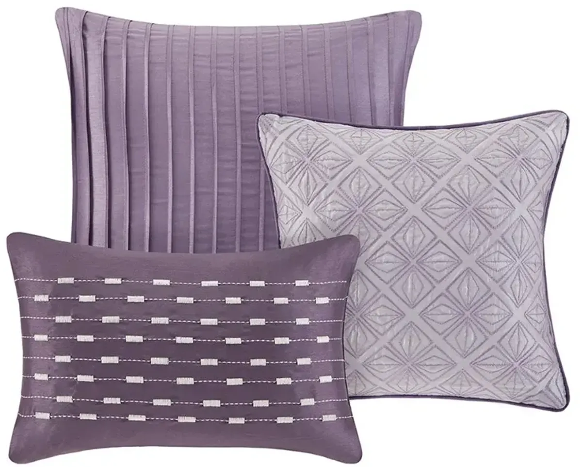 Belen Kox Biloxi Collection Jacquard Comforter Set - Purple, Belen Kox