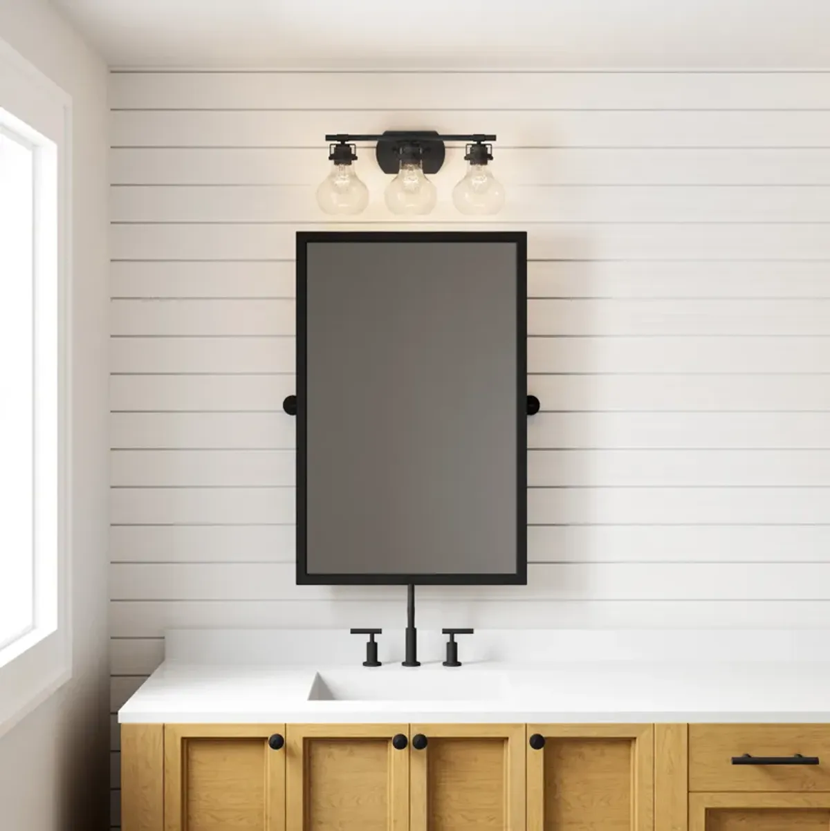 Salamanca 21'' Wide 3-Light Black Vanity Light