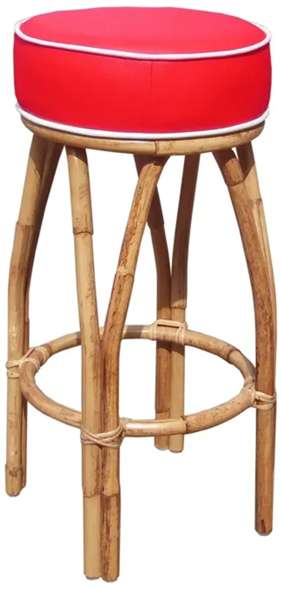 D-ART COLLECTION, INC Tropical Rattan Red Counter Stool