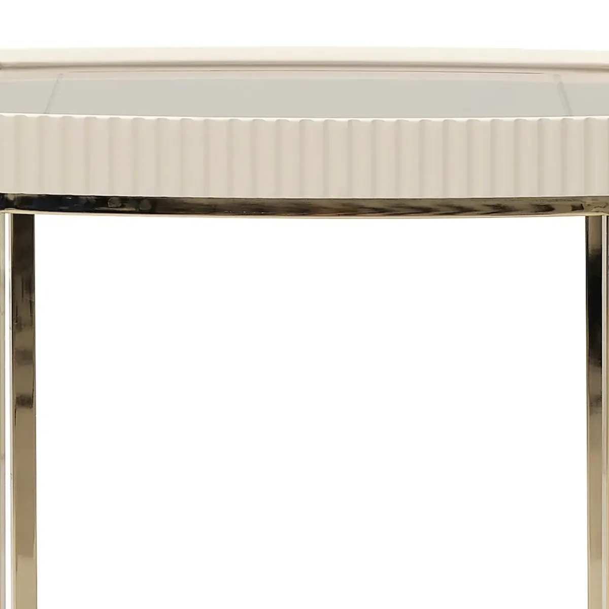 Michael Amini Lisbon Side Table - Silken Matte Cream