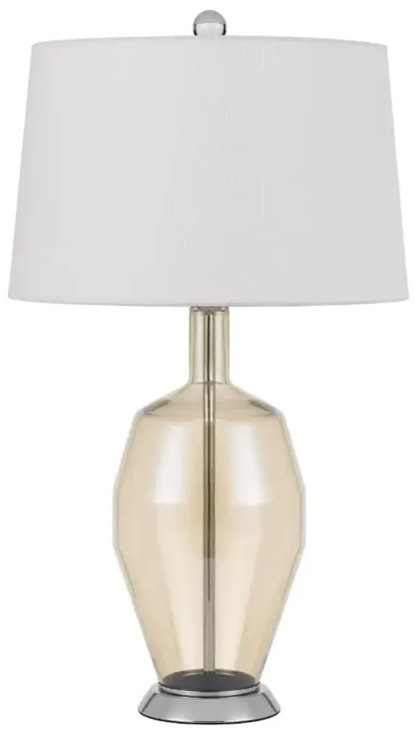 Hivvago 29" Nickel Metal Round Table Lamp With White Drum Shade