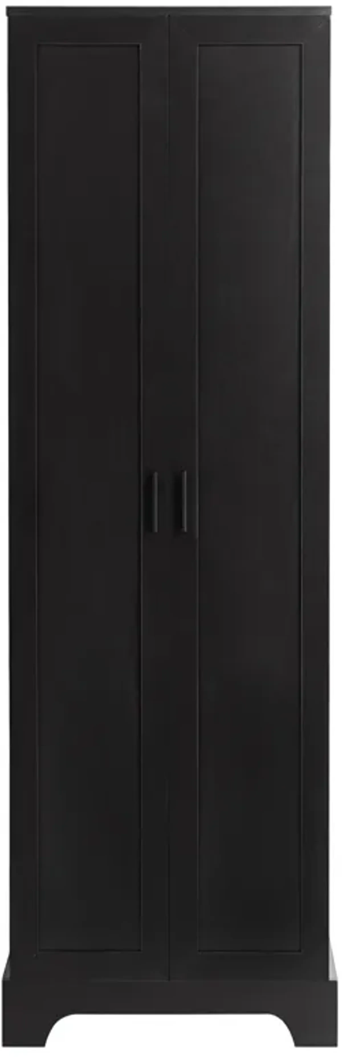 Whisen Double Door Bathroom Storage Cabinet with Adjustable Shelf, Verticle Cabinet - Black