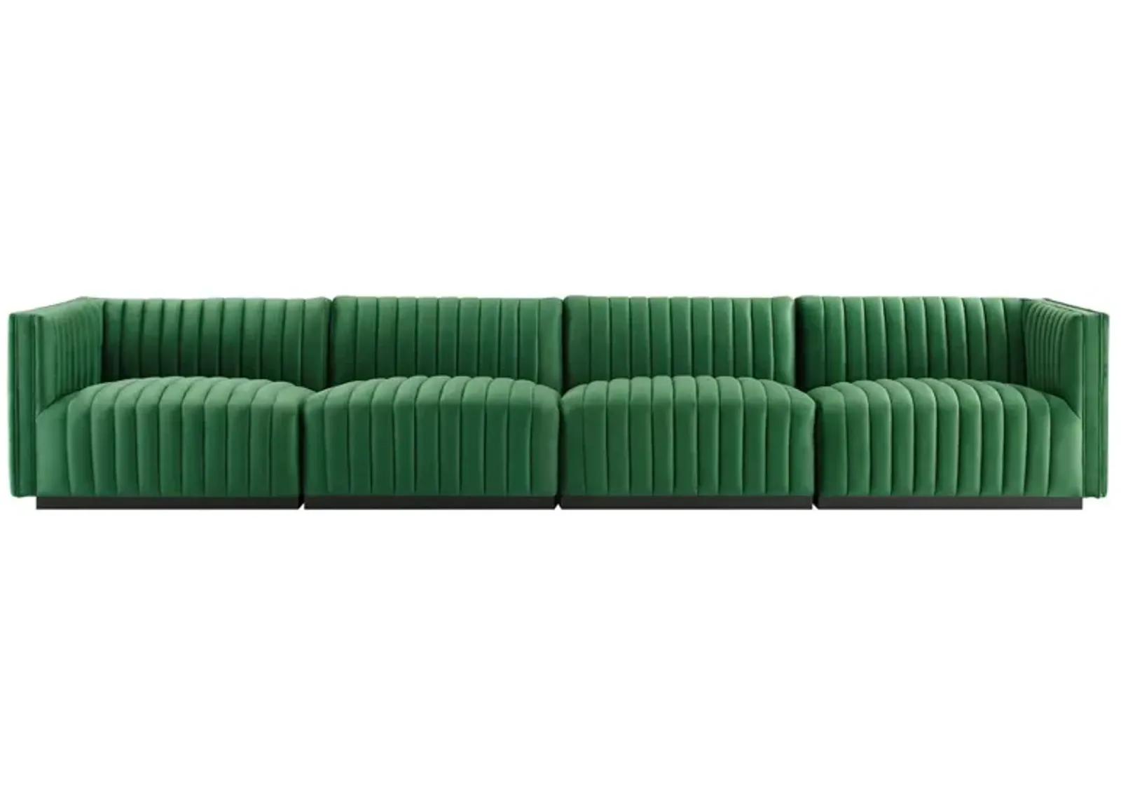 Conjure Channel Tufted Performance Velvet 4-Piece Sofa