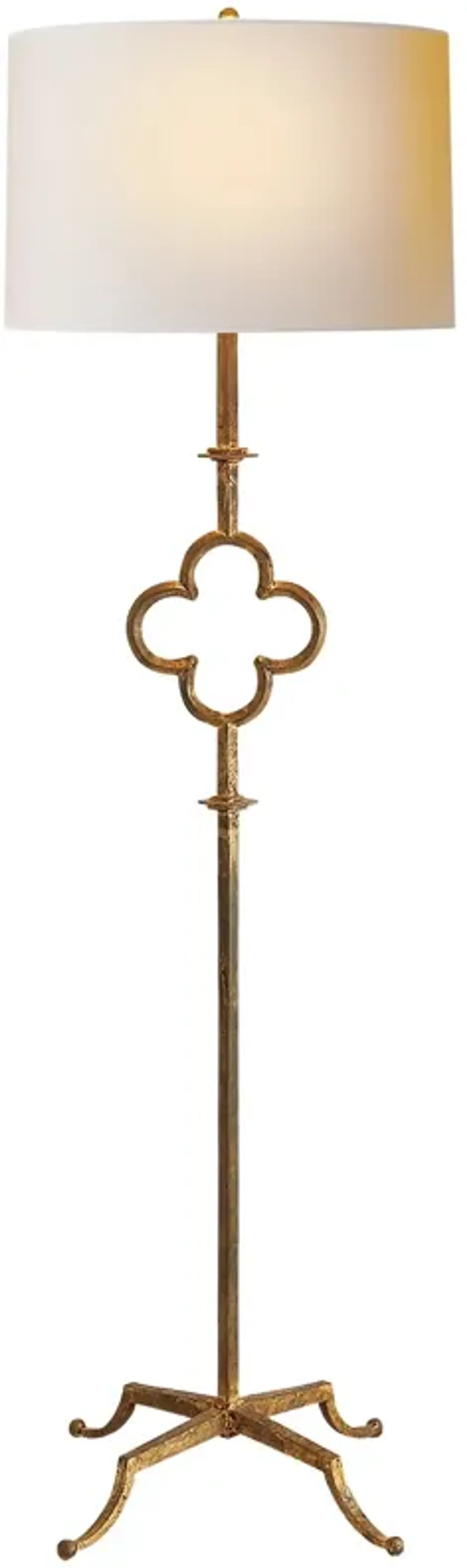 Quatrefoil Floor Lamp in Gilded Iron