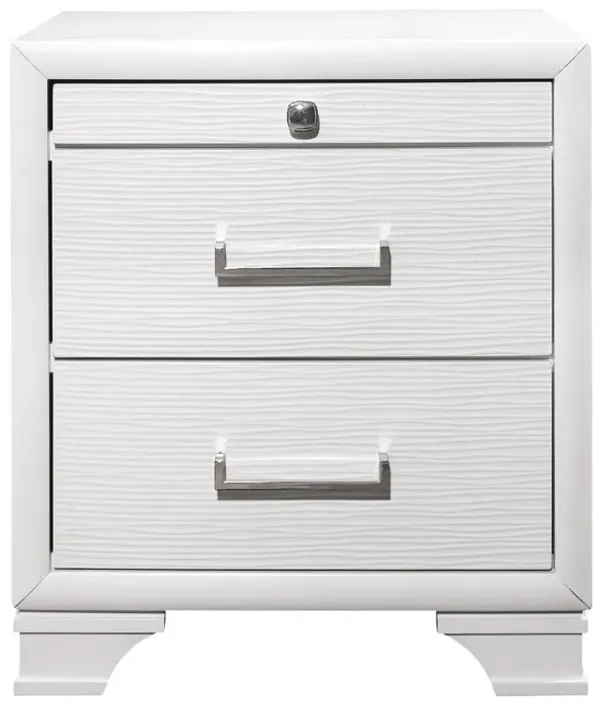 Hivvago White Nightstand With 3 Drawers