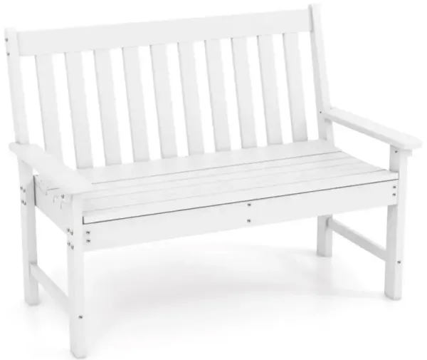 Hivvago All-Weather HDPE Outdoor Bench with Backrest and Armrests